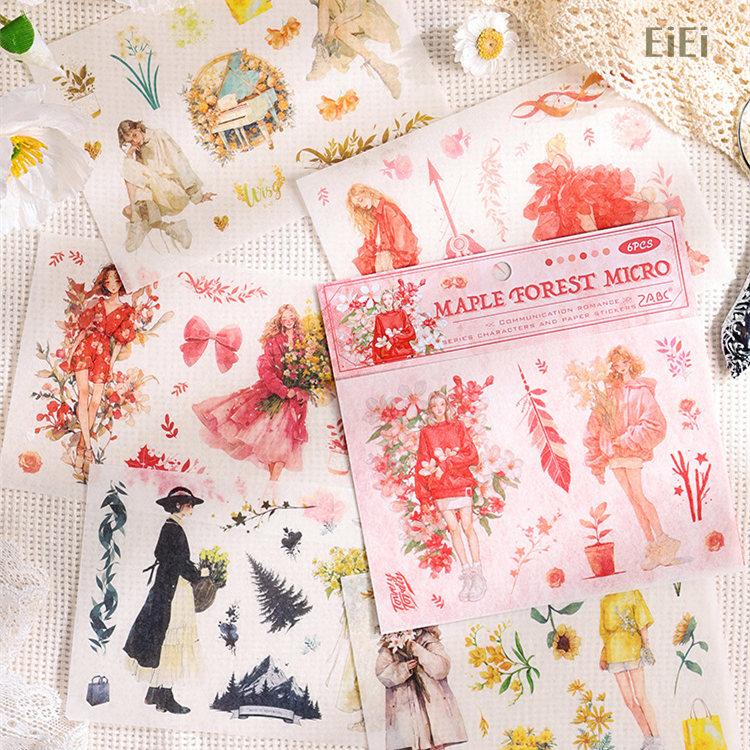 型抜き シールシート 柄違い6シート マスキングテープ素材 コラージュ