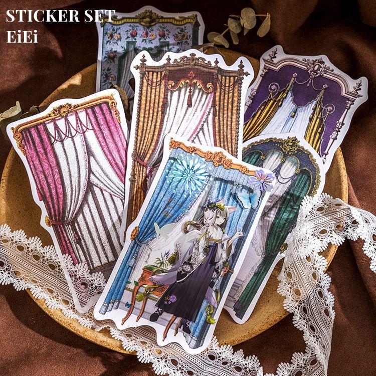 コラージュシール 異素材 窓枠 窓 窓辺 ガーデン フレークシール 海外