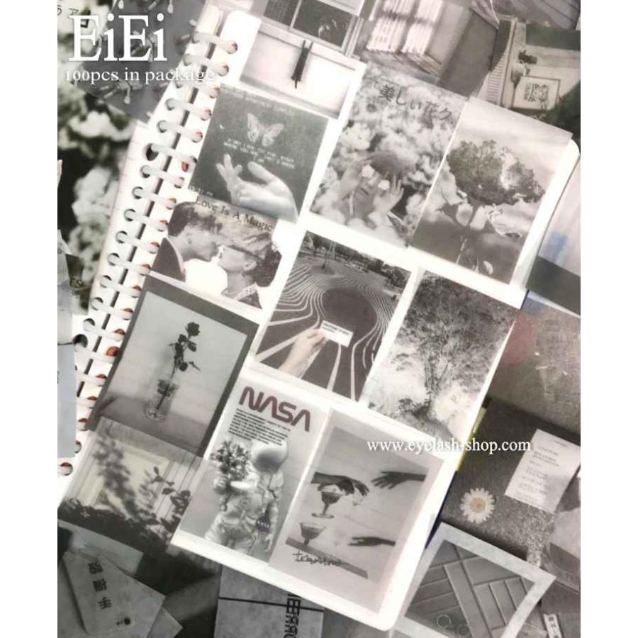 100枚 海外シール マスキングテープ素材◇色別6種◇和紙 半透明