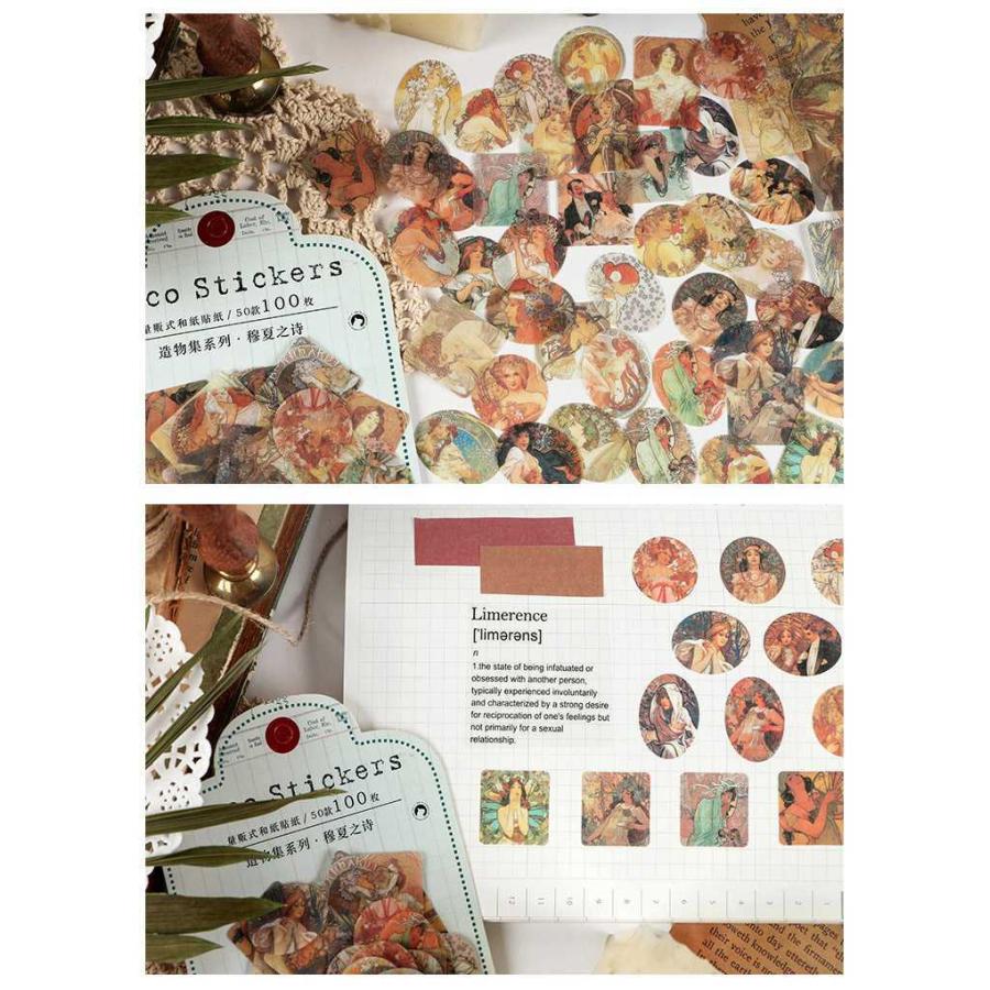 即納 100枚 フレークシール 大容量 コラージュ素材 セット 海外 マステ