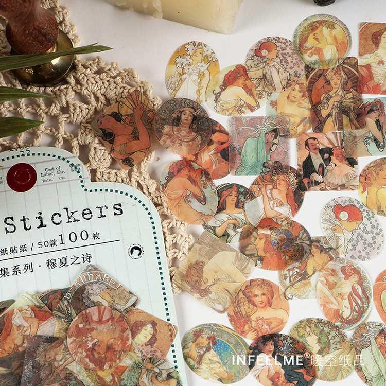 即納 100枚 フレークシール 大容量 コラージュ素材 セット 海外 マステ