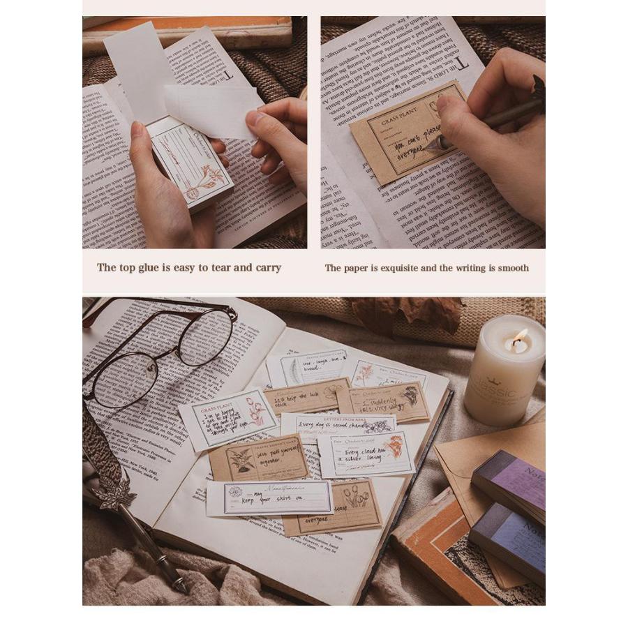 即日出荷 海外 おしゃれなメモ帳◇100枚 全8種◇ アンティーク 英語