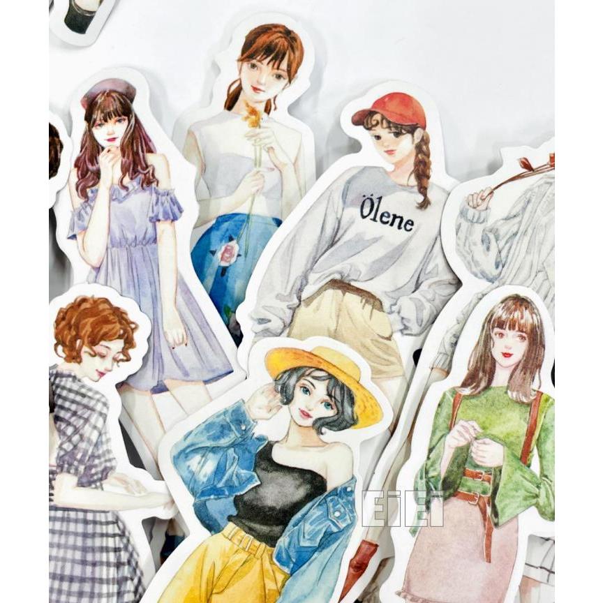 コラージュ/人物ステッカー/装飾ステッカー❤️まとめ売り 海外 人物シール フレークシール 大きめ 女の子 イラスト