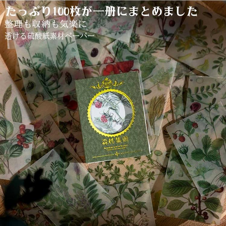 100枚 半透明 ヴィンテージ ペーパー 素材紙 ブック 硫酸紙 ト