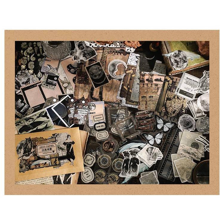 100枚入 詰め合わせセット マステ シール 透明シール レース 素材紙