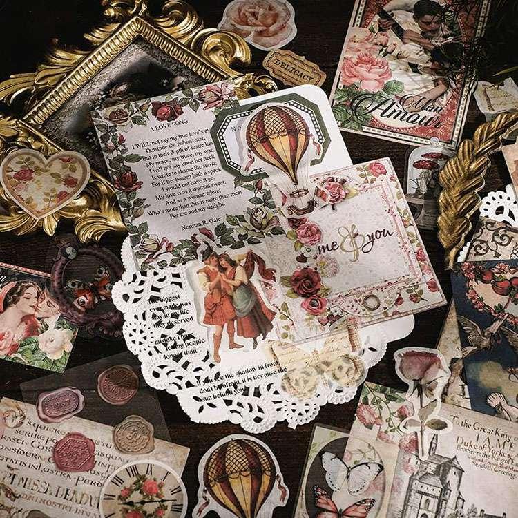 100枚入 詰め合わせセット マステ シール 透明シール レース 素材紙