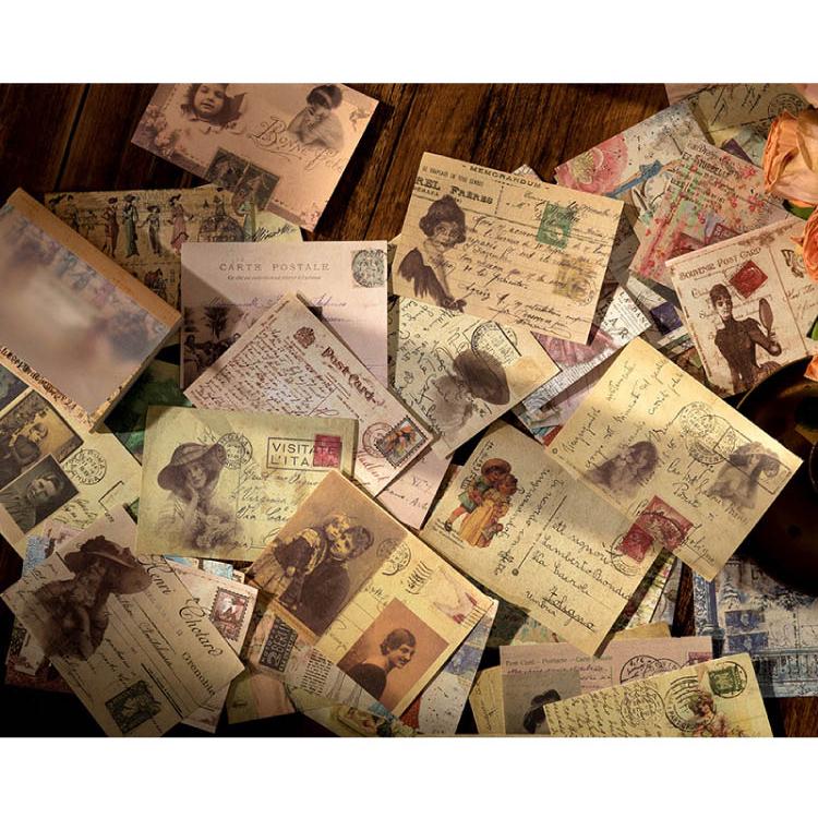 デザインペーパーブック 100枚 大容量 ヴィンテージ ペーパー 素材紙