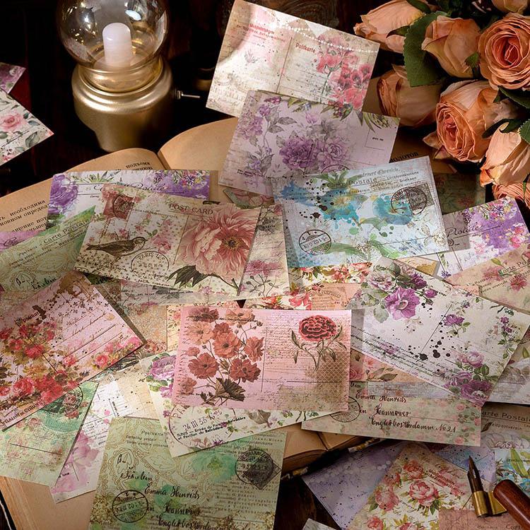 デザインペーパーブック 100枚 大容量 ヴィンテージ ペーパー 素材紙