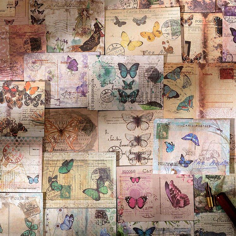 デザインペーパーブック 100枚 大容量 ヴィンテージ ペーパー 素材紙