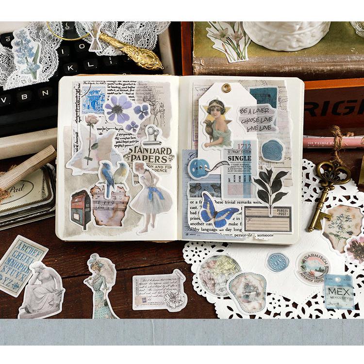 海外シール 100枚 レトロ 大容量 コラージュ 素材 シール マステ素材