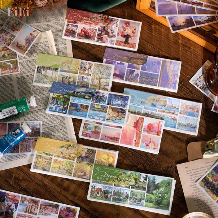 海外シールシート 型抜きあり 12シート 70-84枚入り コラージュ 素材