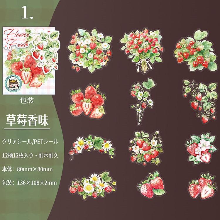 クリアシール 果物 フルーツ いちご イチゴ 桃 リンゴ モモ オレンジ