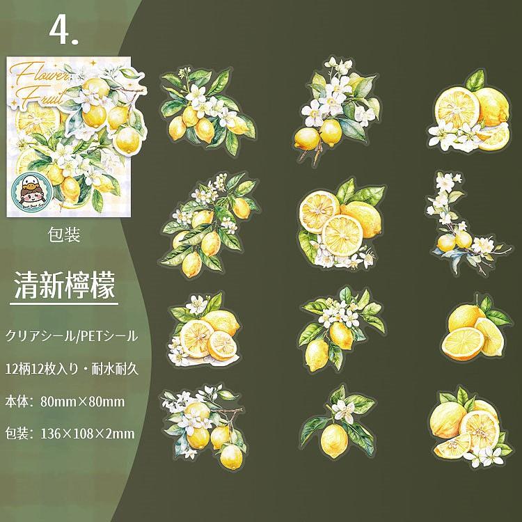 クリアシール 果物 フルーツ いちご イチゴ 桃 リンゴ モモ オレンジ