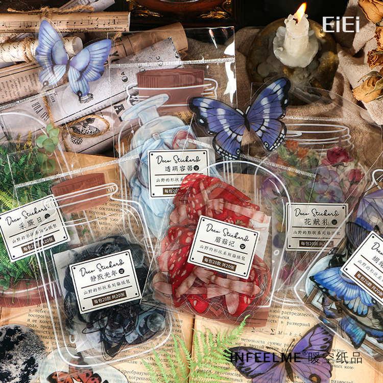 海外ステッカー 大きいサイズ 透明シール 海外 コラージュ素材 セット