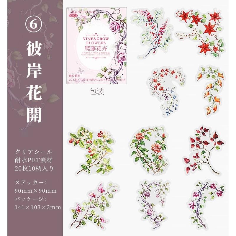 クリアシール 大きめ 藤の花 花柄 ラージサイズ コラージュ素材