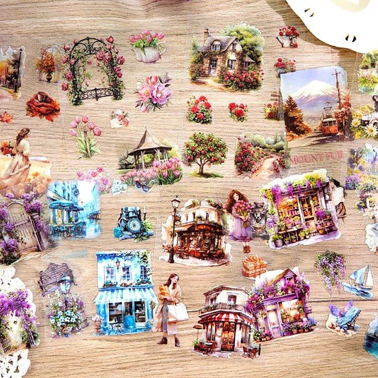 シールブック 型抜き 異素材 製本 女の子 人物 全身 シール コーヒー