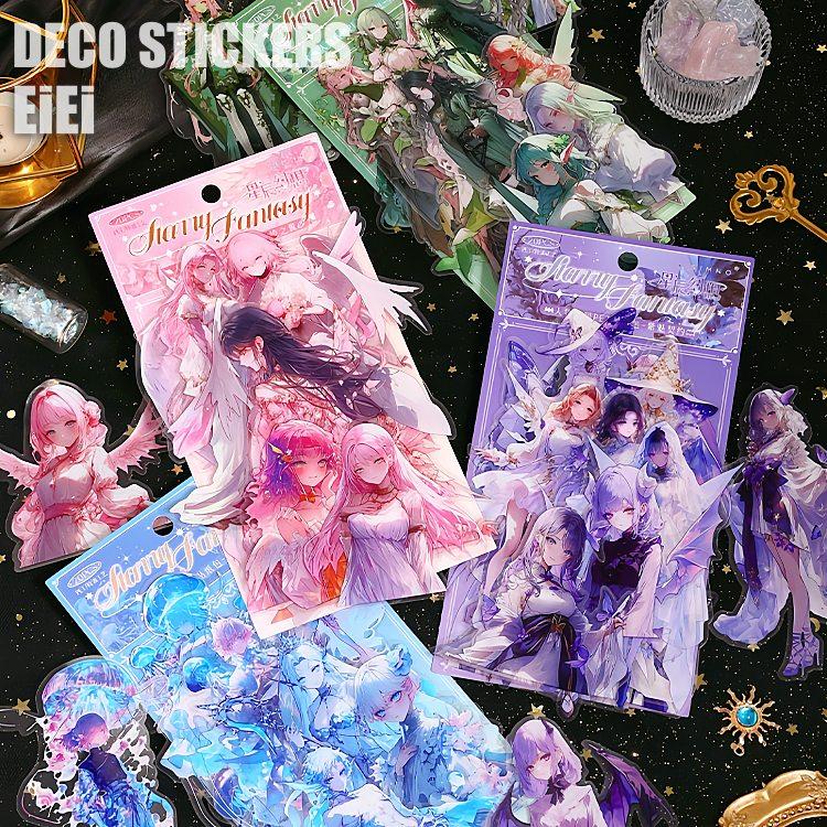 人物シール ラージサイズ 幻想的 魔女 天使 人魚姫 イラストシール