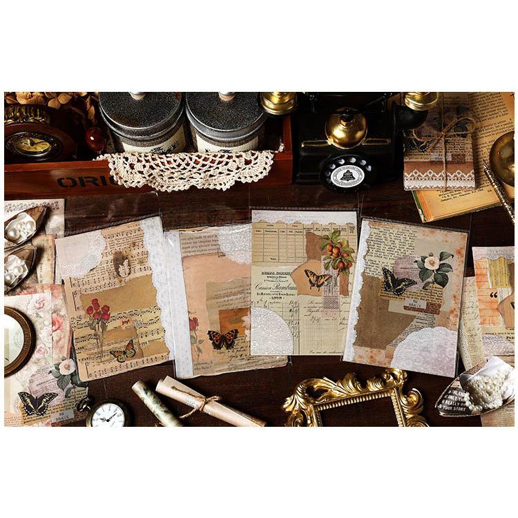 レトロ ペーパーセット 24枚入+1枚 ヴィンテージ コラージュ 素材