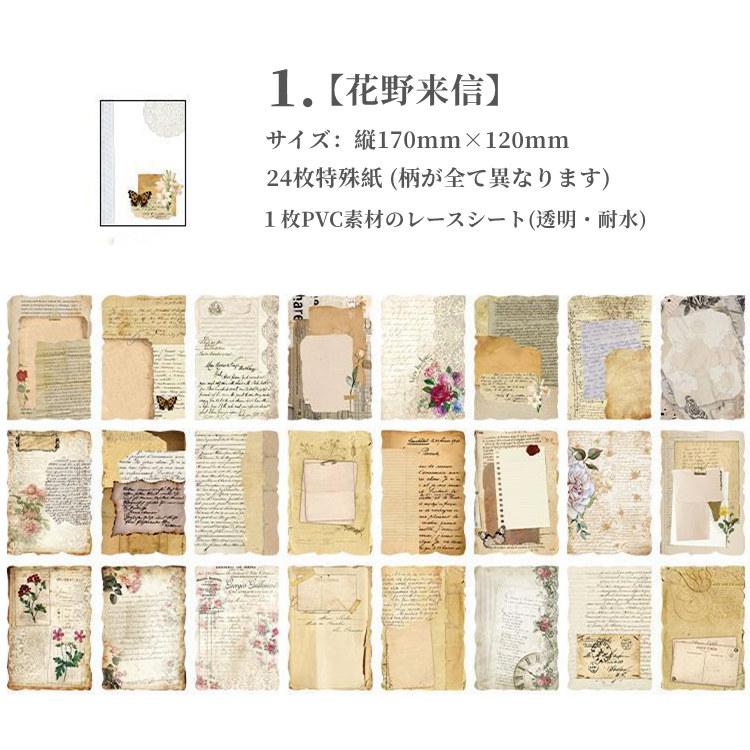 レトロ ペーパーセット 24枚入+1枚 ヴィンテージ コラージュ 素材