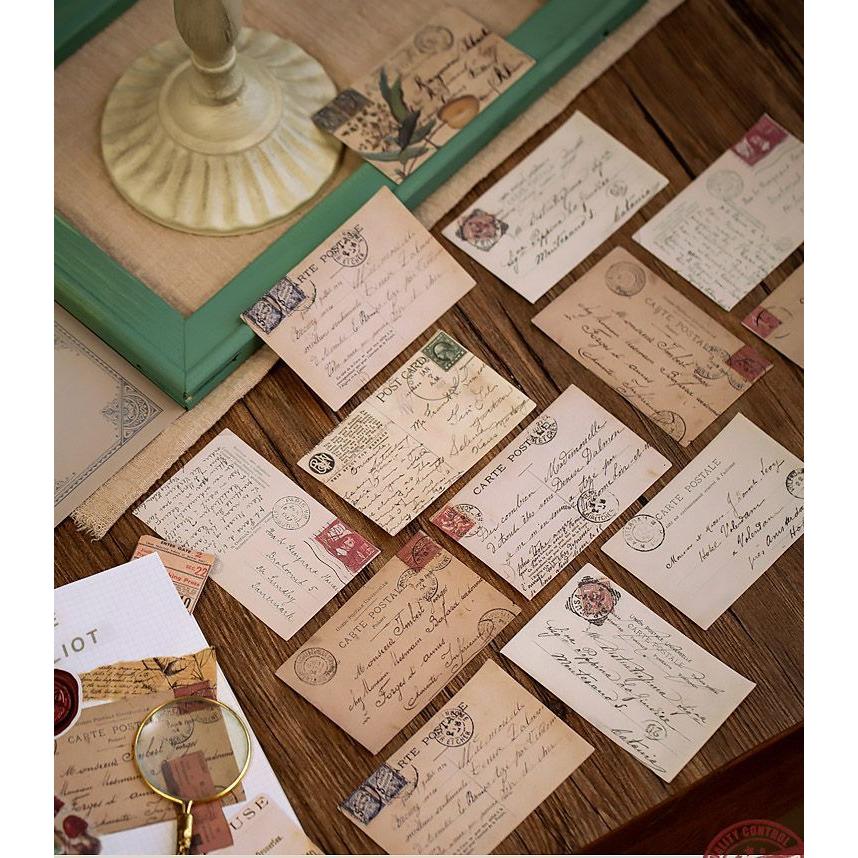 海外レトロデザインペーパー アンティーク 素材紙 手帳デコ コラージュ