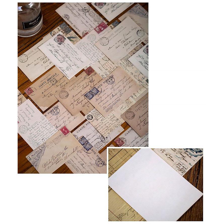 海外レトロデザインペーパー アンティーク 素材紙 手帳デコ コラージュ