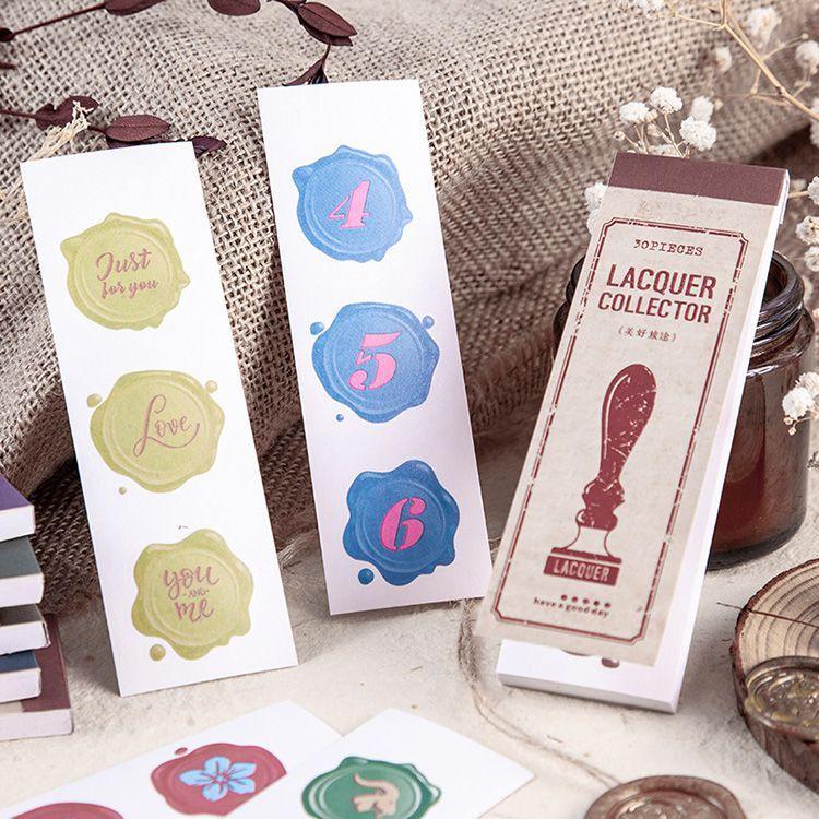 海外シール ブック シーリング ワックス スタンプ 風 シール 90枚 30