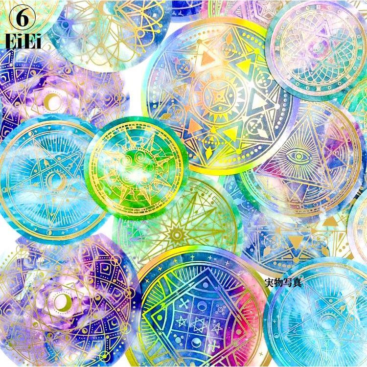 即日出荷 金箔押し オーロラ ダイカット シール ステッカー 耐水シール