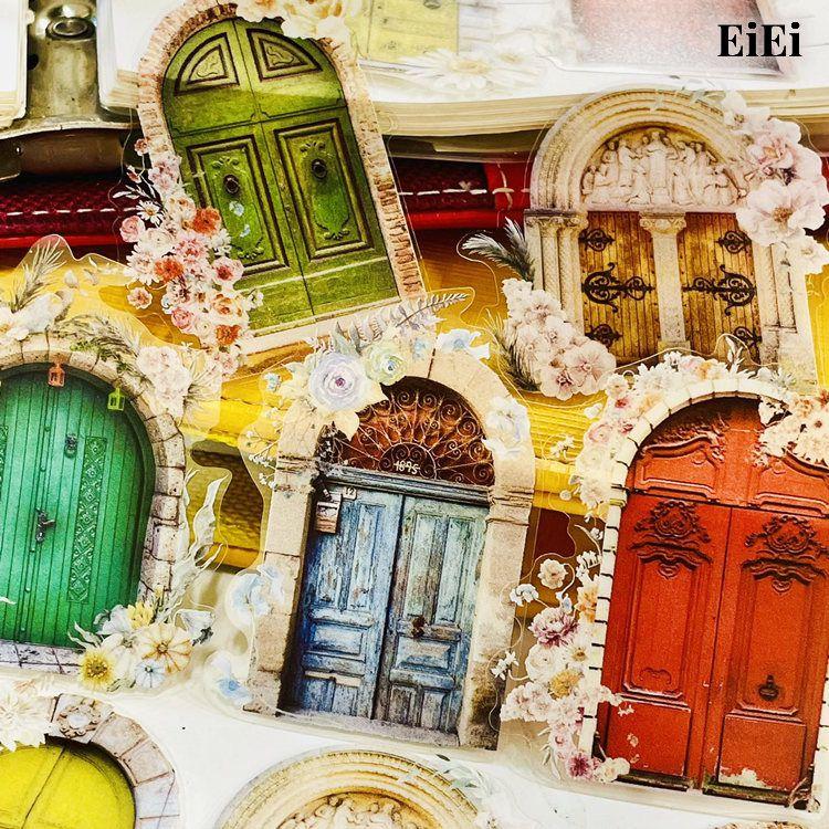 クリアシール 透明 ステッカー 耐水 PET素材 海外コラージュ 素材