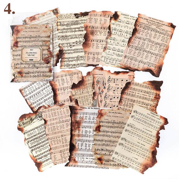 ヴィンテージ風ペーパー ダメージ加工 レトロ 背景紙 素材紙