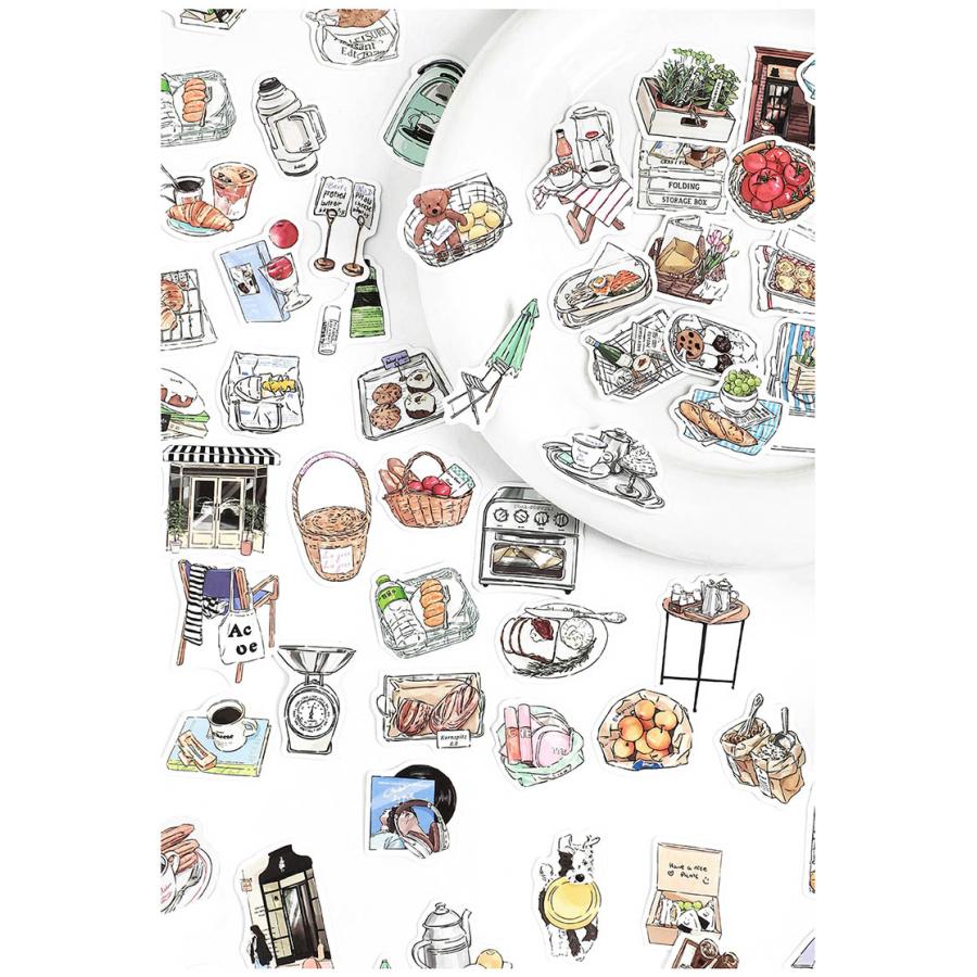 海外ステッカー 生活雑貨 ピクニック 定番 お弁当 用品 グッズ 手描き