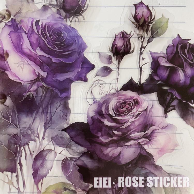 【2巻セット】Reborn 海外マステ バラ Rose 背景 PET 背景 半透明シール ローズ 薔薇 ラージサイズ 大きめ 海外デザインペーパー