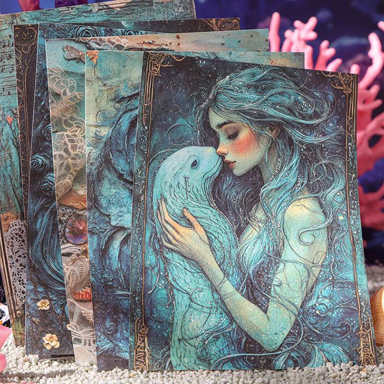 デザインペーパー 素材紙 神秘 幻想 立体感あり 人魚姫 魔法 妖精 物語