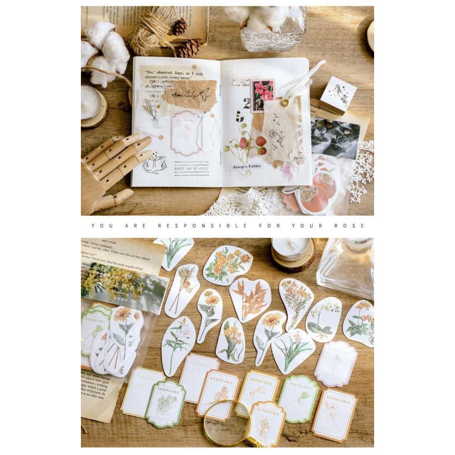 海外マスキングテープ素材 40枚入り フレークシール コラージュ マステ