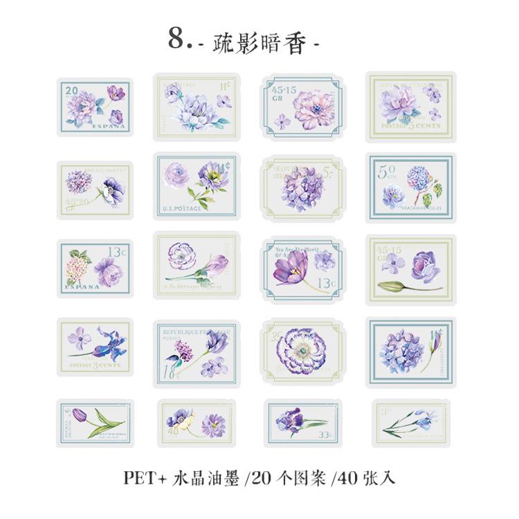 透明シール 立体感あり フレークシール 海外シール 枠 花 数字 ナンバー フラワー フレーム 切手 レース コラージュ 素材 デコレーション 40枚 sztz-40-013｜oroshi-ee｜14