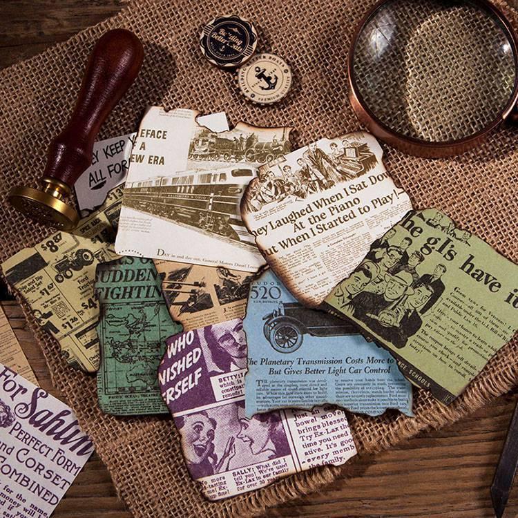 2種類紙質 硫酸紙 ヴィンテージ 素材ペーパー レトロ 40枚 透ける 海外