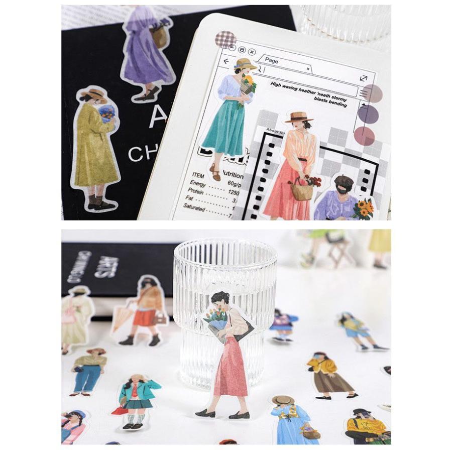 即日出荷 女の子 シール マスク掛け 人物 大人 フレークシール