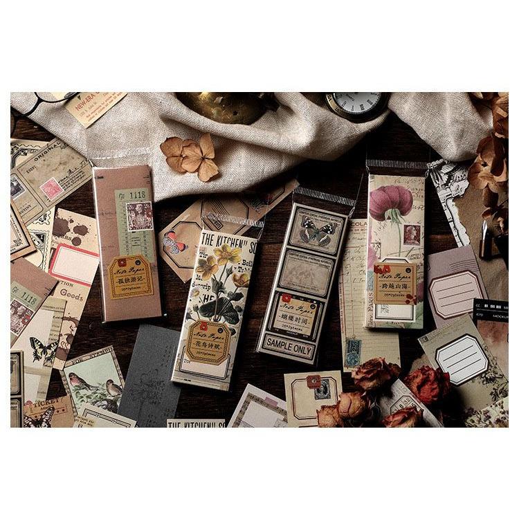 ヴィンテージ メモ 縦長 素材ペーパー 素材紙 寄せ書き 海外 手帳デコ