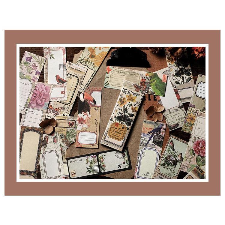 ヴィンテージ メモ 縦長 素材ペーパー 素材紙 寄せ書き 海外 手帳デコ