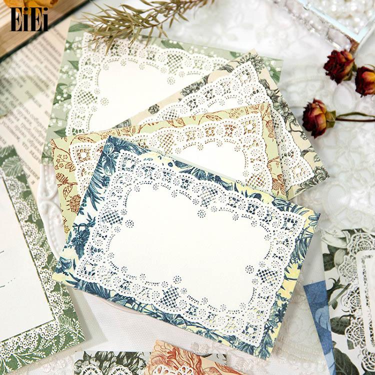 海外 デザインペーパー レース 便箋 背景紙 素材紙 40枚 大判 レース