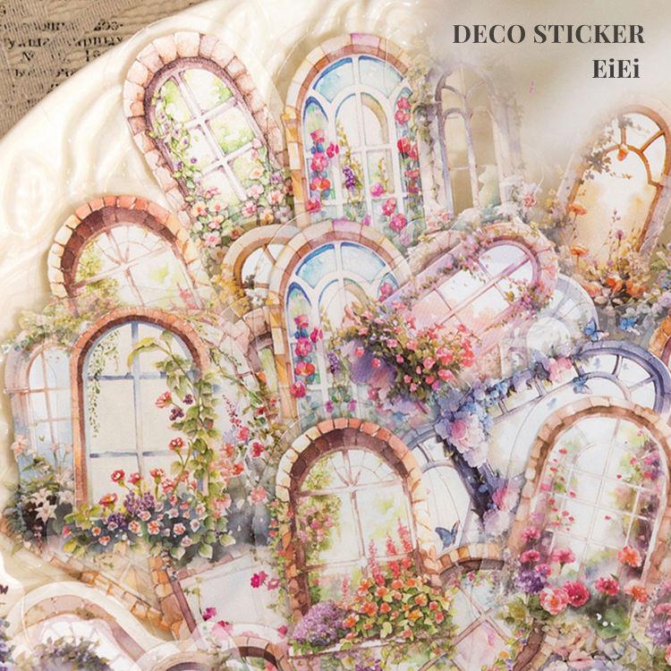 クリアシール 海外ステッカー PET素材 透明 耐水 コラージュ 素材 40枚