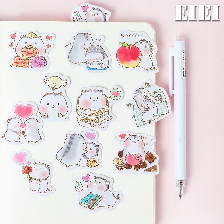 即納 可愛いハムスター シール ステッカー ペット フレークシール