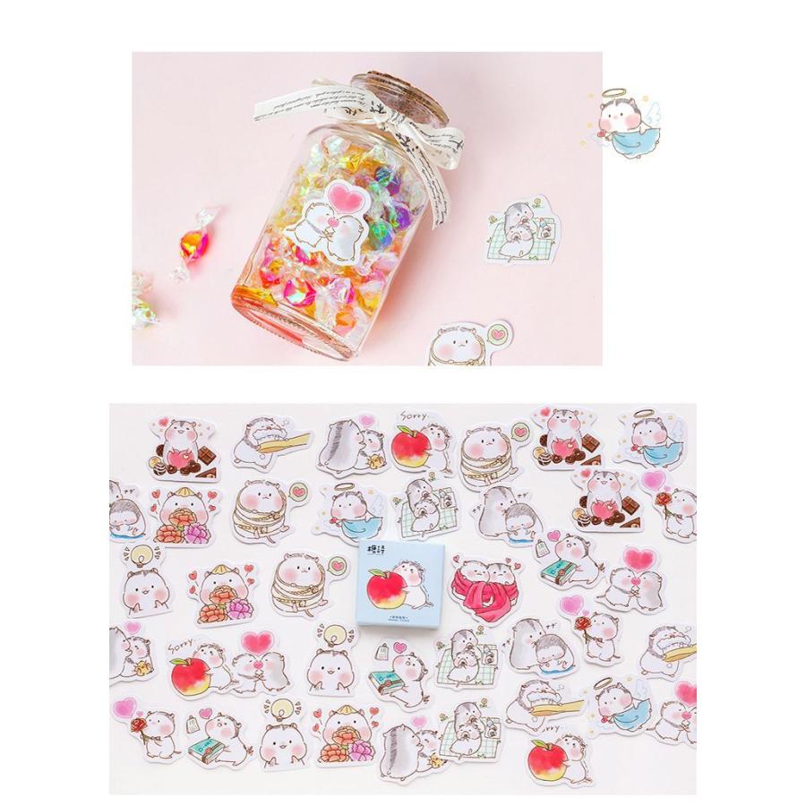 即納 可愛いハムスター シール ステッカー ペット フレークシール