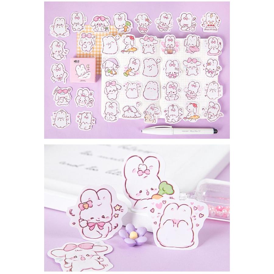 うさぎ 兎 シール ステッカー フレークシール 箱入り ラベル 手帳デコ