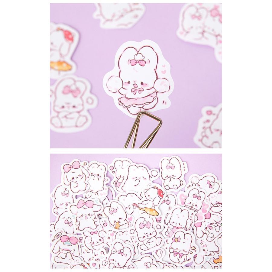 うさぎ 兎 シール ステッカー フレークシール 箱入り ラベル 手帳デコ