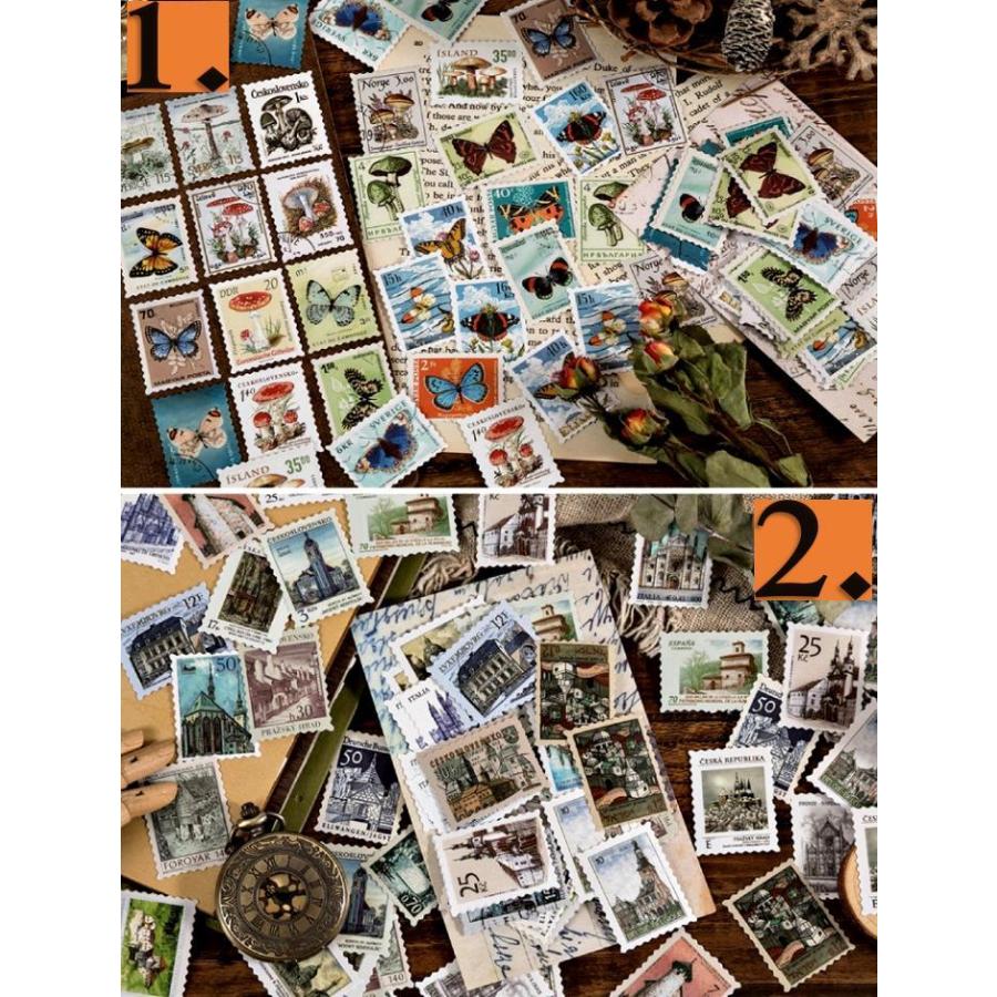 即納 海外 切手シール フレークシール スタンプシール アンティーク