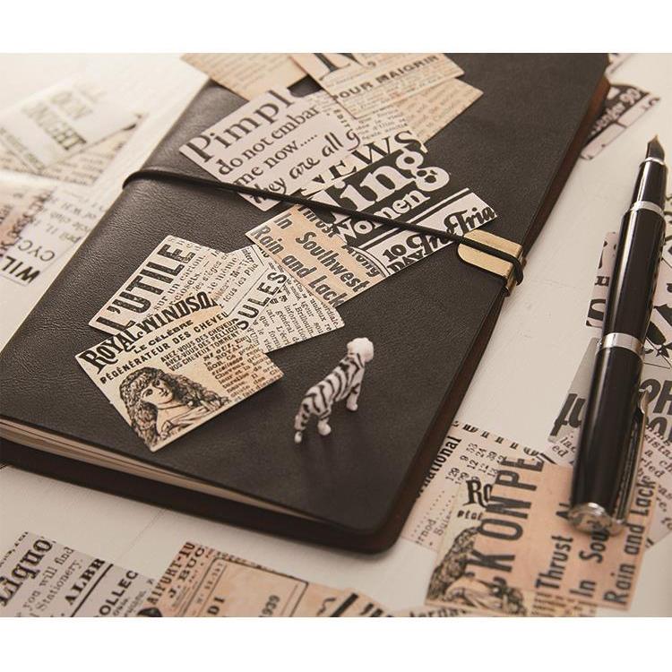 即日出荷 英字 ヴィンテージ ステッカー 箱入り フレークシール 英語