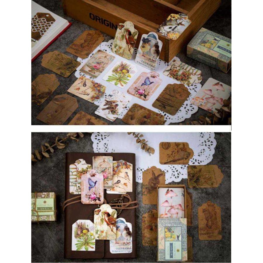 海外 アンティークタグ ビンテージタグ レトロ 50枚入り デザイン 全て