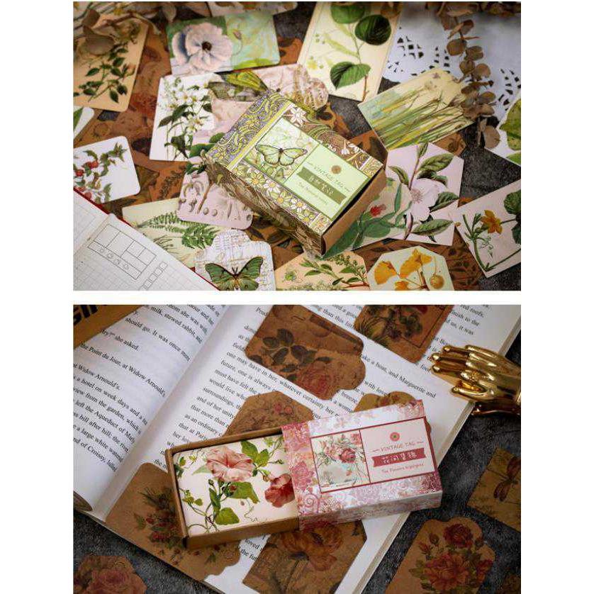 海外 アンティークタグ ビンテージタグ レトロ 50枚入り デザイン 全て