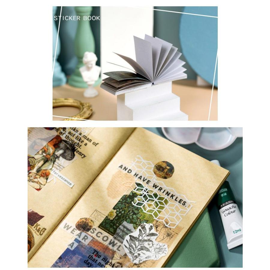 海外シール マスキングテープ素材 50枚綴り ミニシールブック ◇全4