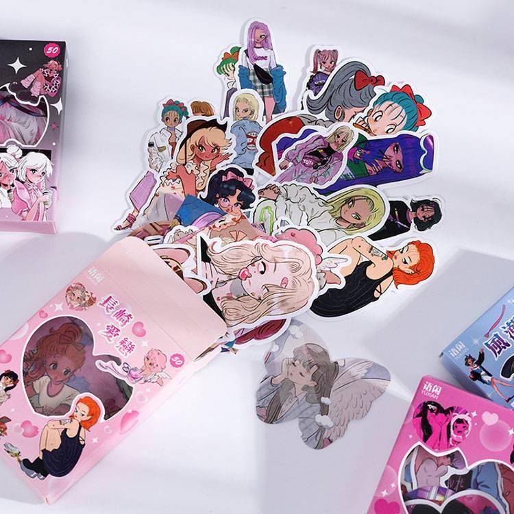 即日出荷 昭和 レトロ 少女雑誌 ステッカー ヴィンテージ シール 50枚